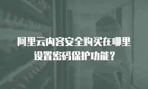阿里云内容安全购买在哪里设置密码保护功能？