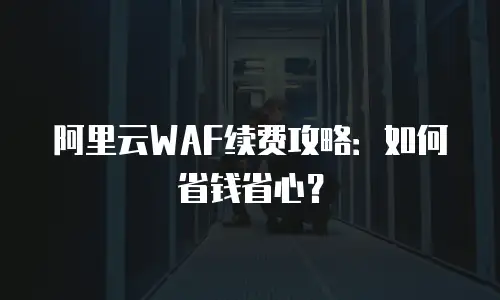 阿里云WAF续费攻略：如何省钱省心？