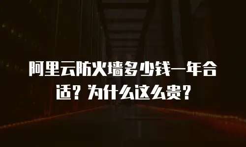 阿里云防火墙多少钱一年合适？为什么这么贵？