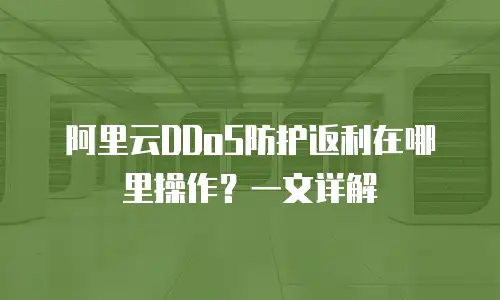阿里云DDoS防护返利在哪里操作？一文详解