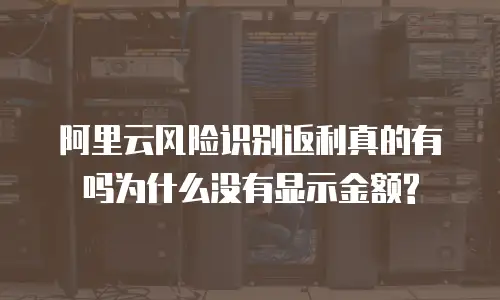 阿里云风险识别返利真的有吗为什么没有显示金额?