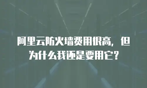 阿里云防火墙费用很高，但为什么我还是要用它？