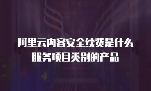 阿里云内容安全续费是什么服务项目类别的产品