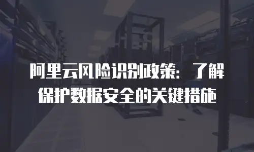 阿里云风险识别政策：了解保护数据安全的关键措施