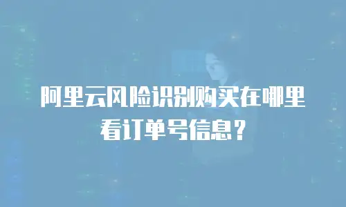 阿里云风险识别购买在哪里看订单号信息？