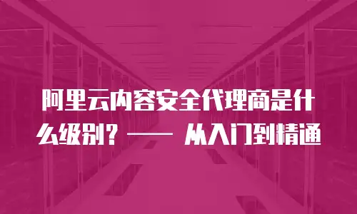 阿里云内容安全代理商是什么级别？—— 从入门到精通