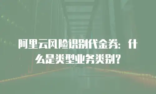 阿里云风险识别代金券：什么是类型业务类别？