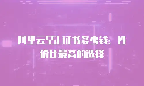 阿里云SSL证书多少钱：性价比最高的选择