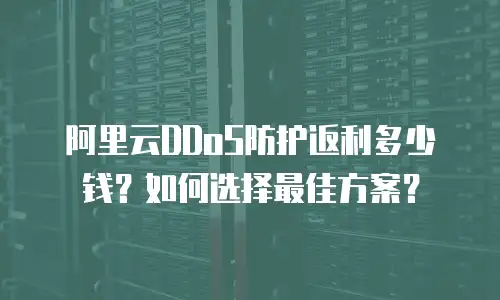 阿里云DDoS防护返利多少钱？如何选择最佳方案？