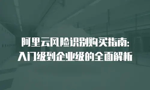 阿里云风险识别购买指南：入门级到企业级的全面解析