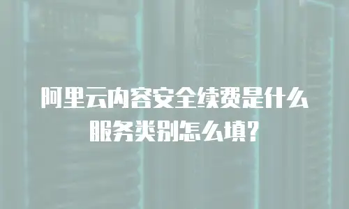 阿里云内容安全续费是什么服务类别怎么填？
