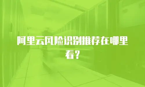 阿里云风险识别推荐在哪里看？