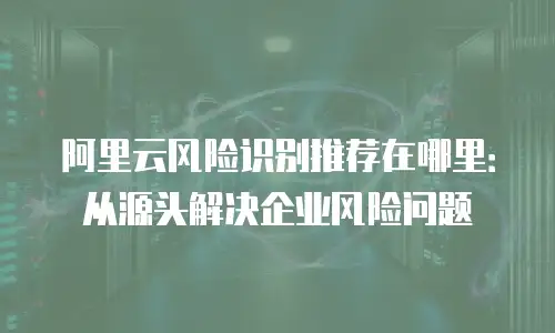 阿里云风险识别推荐在哪里：从源头解决企业风险问题