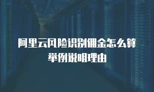 阿里云风险识别佣金怎么算举例说明理由