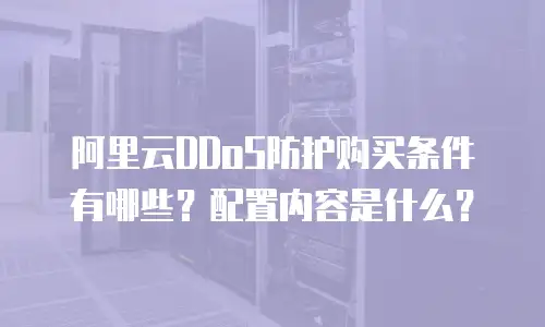 阿里云DDoS防护购买条件有哪些？配置内容是什么？