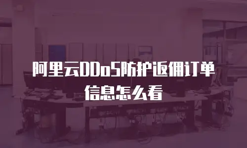 阿里云DDoS防护返佣订单信息怎么看