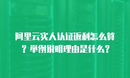 阿里云实人认证返利怎么算？举例说明理由是什么？