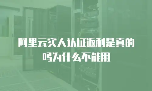 阿里云实人认证返利是真的吗为什么不能用