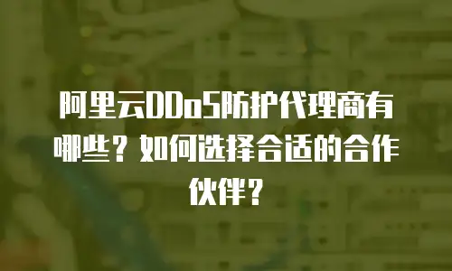 阿里云DDoS防护代理商有哪些？如何选择合适的合作伙伴？