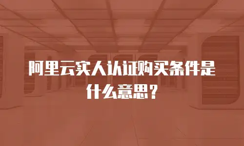 阿里云实人认证购买条件是什么意思？
