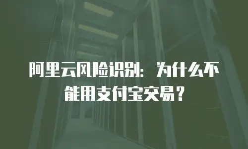 阿里云风险识别：为什么不能用支付宝交易？