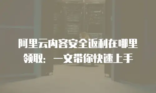 阿里云内容安全返利在哪里领取：一文带你快速上手