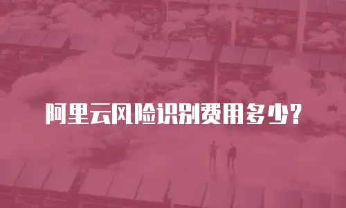 阿里云风险识别费用多少？