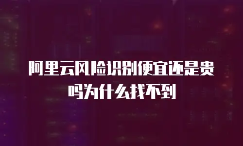 阿里云风险识别便宜还是贵吗为什么找不到