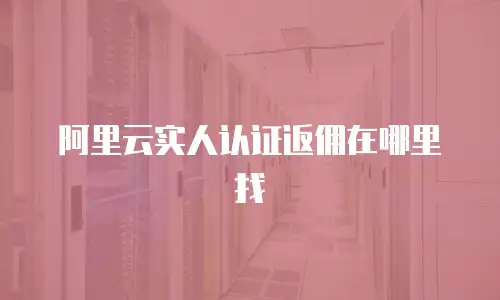 阿里云实人认证返佣在哪里找