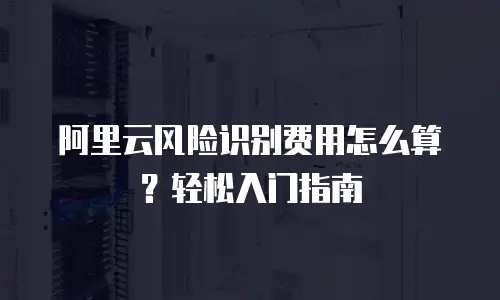 阿里云风险识别费用怎么算？轻松入门指南