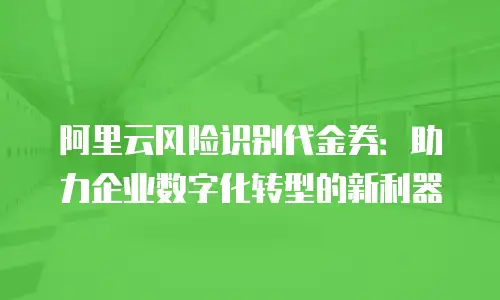 阿里云风险识别代金券：助力企业数字化转型的新利器