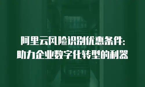 阿里云风险识别优惠条件：助力企业数字化转型的利器