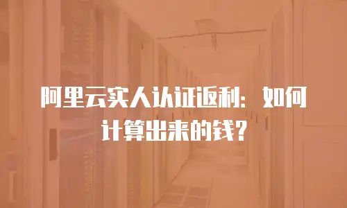 阿里云实人认证返利：如何计算出来的钱？