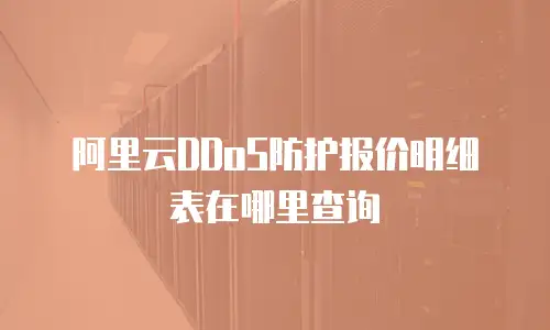 阿里云DDoS防护报价明细表在哪里查询