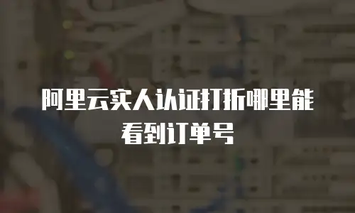 阿里云实人认证打折哪里能看到订单号