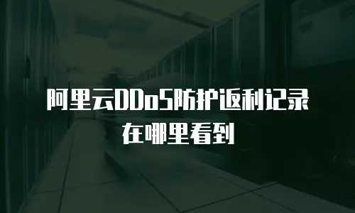 阿里云DDoS防护返利记录在哪里看到