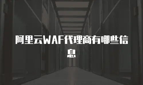 阿里云WAF代理商有哪些信息