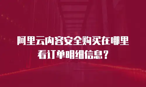 阿里云内容安全购买在哪里看订单明细信息？