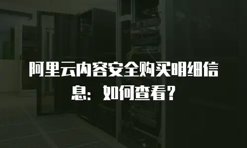 阿里云内容安全购买明细信息：如何查看？