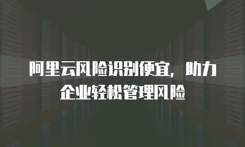阿里云风险识别便宜，助力企业轻松管理风险