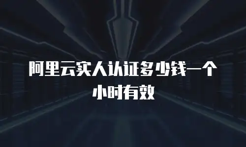 阿里云实人认证多少钱一个小时有效