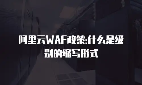 阿里云WAF政策:什么是级别的缩写形式