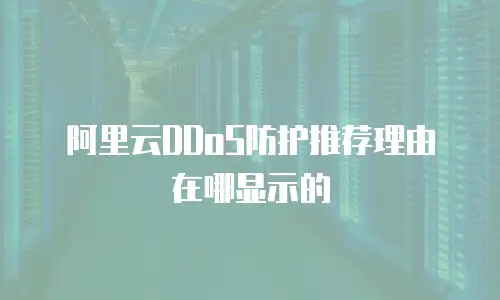 阿里云DDoS防护推荐理由在哪显示的