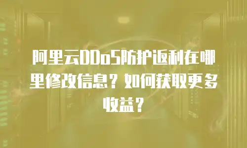 阿里云DDoS防护返利在哪里修改信息？如何获取更多收益？