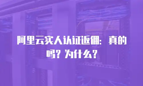 阿里云实人认证返佣：真的吗？为什么？
