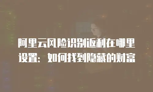 阿里云风险识别返利在哪里设置：如何找到隐藏的财富