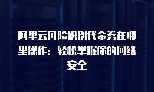 阿里云风险识别代金券在哪里操作：轻松掌握你的网络安全