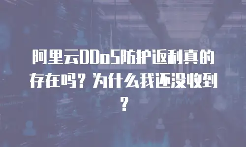 阿里云DDoS防护返利真的存在吗？为什么我还没收到？
