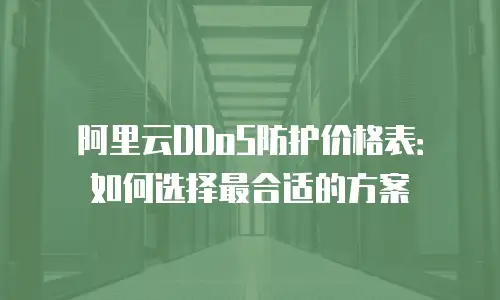 阿里云DDoS防护价格表：如何选择最合适的方案