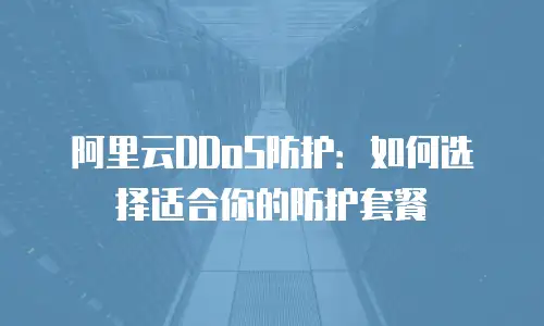 阿里云DDoS防护：如何选择适合你的防护套餐